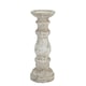 image 1 of Hill Interiors Ceramic Column Candle Holder - Stone - 31cm x 12cm x 12cm