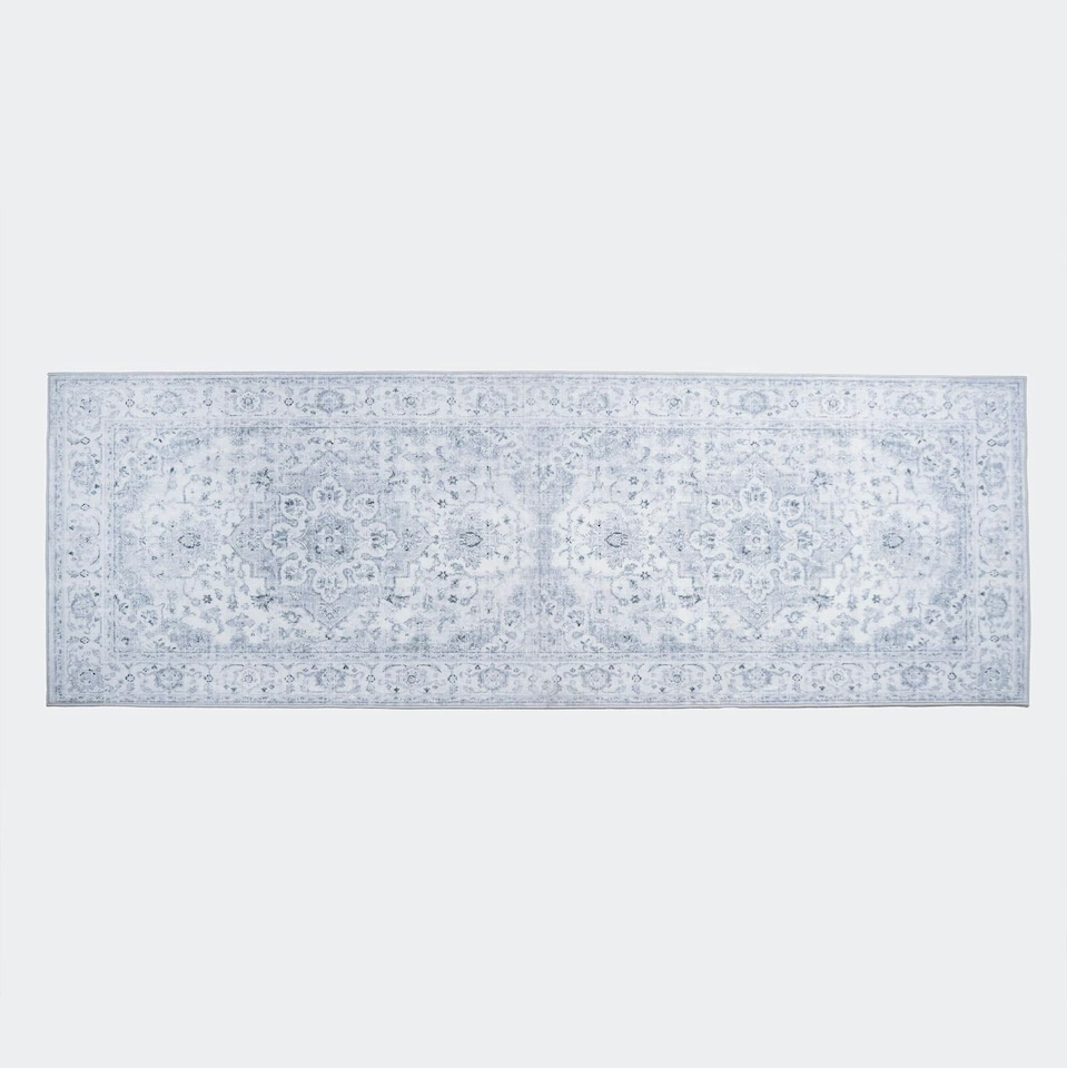 image 1 of OHS Vintage Print Washable Indoor Carpet Floor Rug Runner, 66x200cm - Blue | Blue | 66x200cm