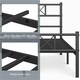 image 4 of Yaheetech 5ft King Slatted Bed Base with Headboard Black