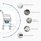 image 5 of HOMCOM Personal Mobility Assist Waterproof Shower Commode Wheelchair Grey Grey