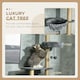 image 2 of PawHut Floor To Ceiling Cat Tree 6-Tier with Scratch Post Bed Hammock Grey