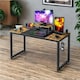 image 1 of Industrial Writing Desk With Moveable Monitor Mount Brown