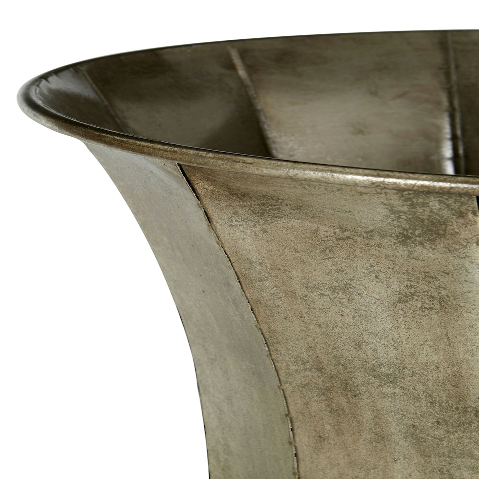 image 1 of Reza Oversized Antique Planters - Set of 3 Silver