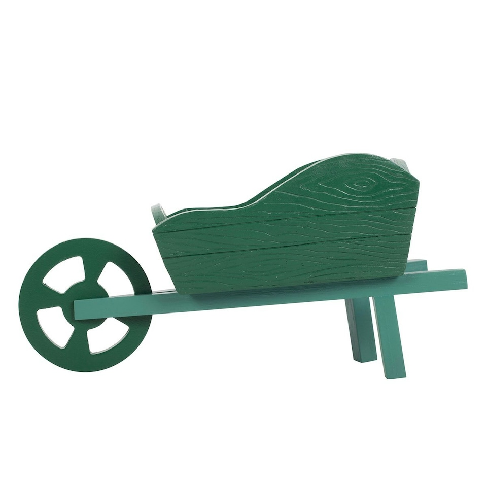 image 1 of Something Different Wheelbarrow Resin Planter - Green - One Size