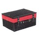 image 7 of 41cm Empty Willow Wicker Picnic Basket with Lining Red | Red | One Size