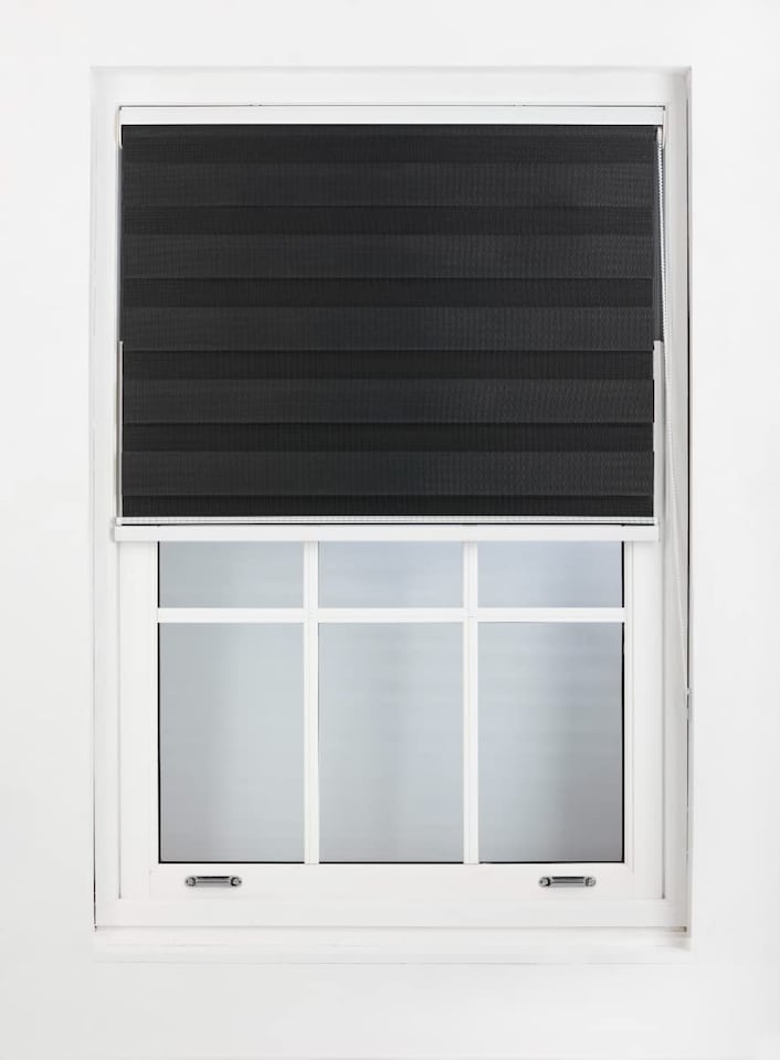 image 1 of Day and Night Zebra Roller Blind 175cm Wide x 165cm Long | Black | Black