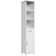 image 1 of kleankin Tall Bathroom Storage Cabinet, Slim Freestanding Linen Tower, White