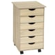 image 1 of Chest of Drawers - with 6 drawers, made of wood, with 4 wheels, 36 x 40 x 65 cm Brown | Light Oak
