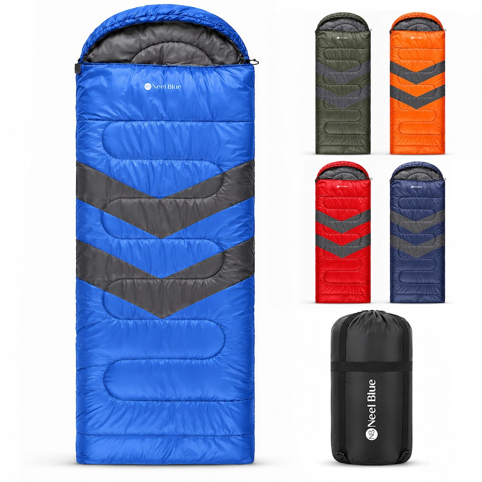 image 1 of 4 Season Waterproof Backpacking Sleeping Bag for Single Adults - 6ft