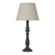 image 1 of Hill Interiors Ravenna Column Linen Table Lamp (UK Plug) - Grey - 40cm x 11cm x 11cm