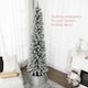 image 3 of HOMCOM 7 Foot Artificial Pencil Christmas Tree with Snow Flocked Tips, White