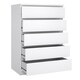 image 4 of Naia Chest of 5 Drawers in White High Gloss