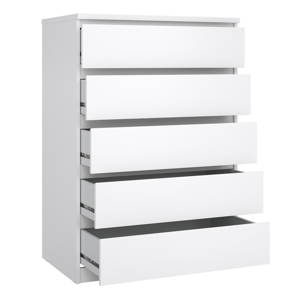 image 1 of Naia Chest of 5 Drawers in White High Gloss
