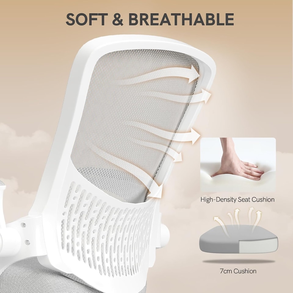 image 1 of Rattantree Ergonomic Office Desk Chair Mid-Back Mesh Computer Chair