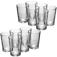 200ml Drinking Glasses Sets Glassware Patterned Water Cup Juice Cocktail Tumbler | Clear | Clear | Set of 12 London