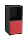 image 1 of 2-Cube Shelving Unit With Inserts | Black | Black & Red | 1