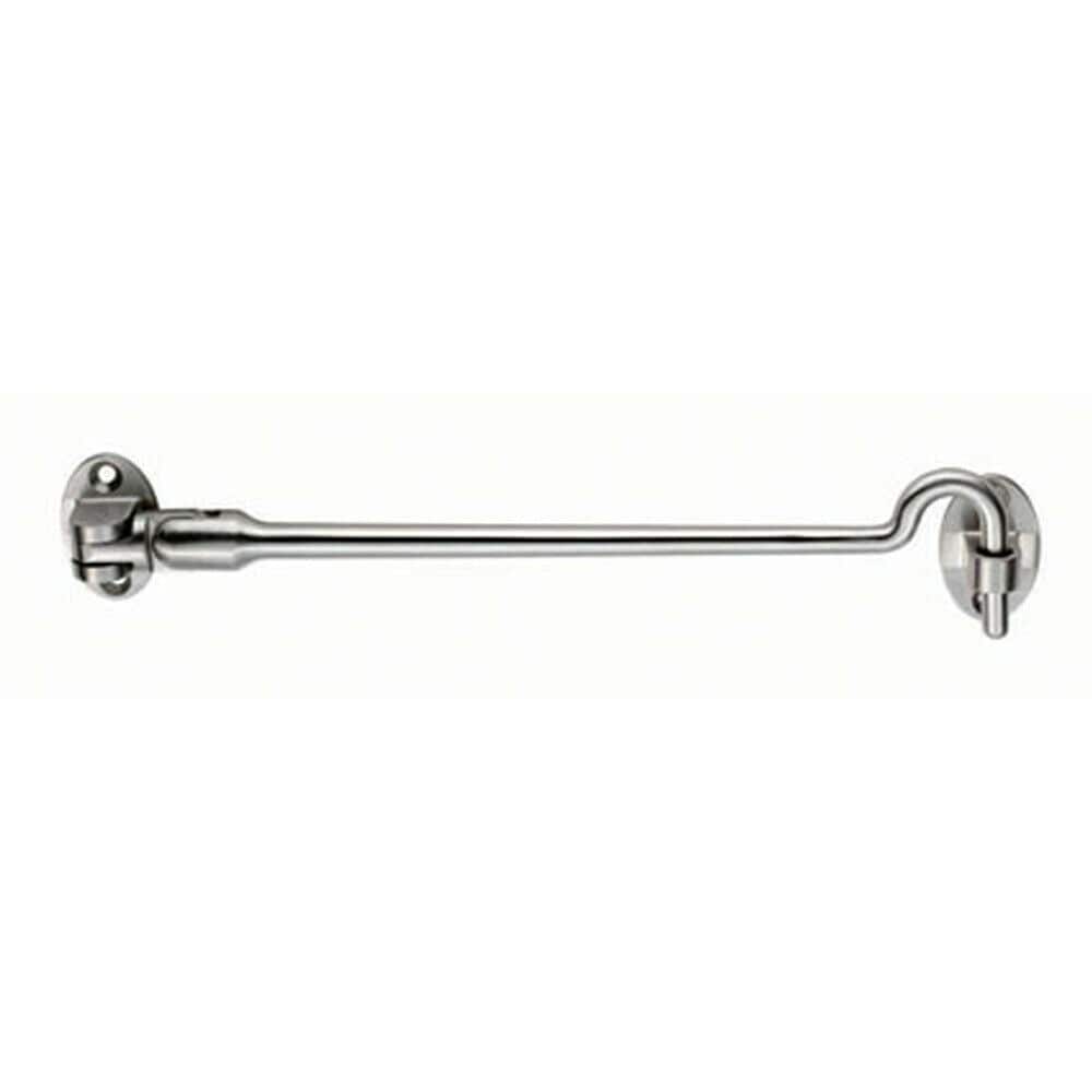 Loops Silent Pattern Cabin Hook & Eye Satin Stainless Steel 200mm Arm Cabinet Hatch in Metallics