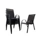image 8 of Set of 6 Outdoor Garden Patio Textilene Furniture Chairs in Black