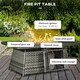 image 5 of Outsunny 7 Pieces Rattan Garden Furniture Set w/ 50,000 BTU Fire Pit Table