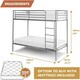 image 2 of Single Metal Bunk Bed With 1 x Hybrid Mattress Twin Sleeper Silver Double Bunk