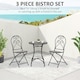 image 3 of Outsunny 3 PCs Garden Bistro Set W/ Balcony Table and Chairs Metal Frame