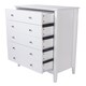 image 6 of Como 5 Drawer Chest of Drawers - Shaker Style Bedroom Storage Cabinet with Space Saving Design | White | White | 1