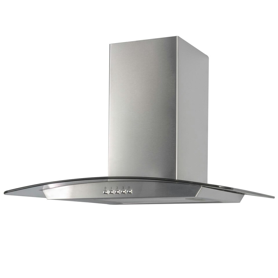image 1 of SIA CGH60SS 60cm Stainless Steel Curved Glass Chimney Cooker Hood Extractor Fan