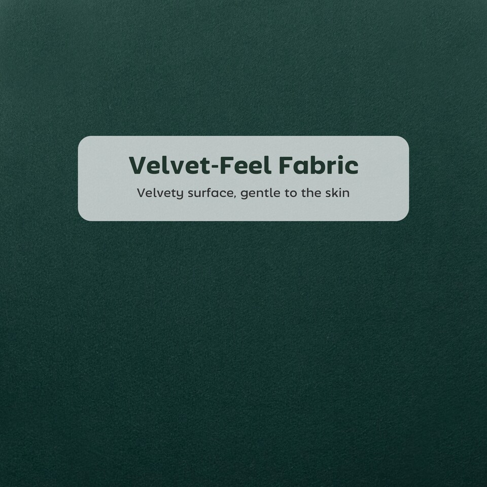 image 1 of HOMCOM Bar Stools Set of 2, Modern Velvet-Feel Barstools with Petal Backrest and Footrest, Upholstered Breakfast Bar Chairs with Metal Legs for Kitchen Island Counter, Dining Room, Dark Green