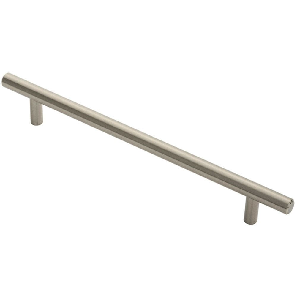 Loops Round T Bar Cabinet Pull Handle 252 x 12mm 192mm Fixing Centres Satin Nickel in Metallics