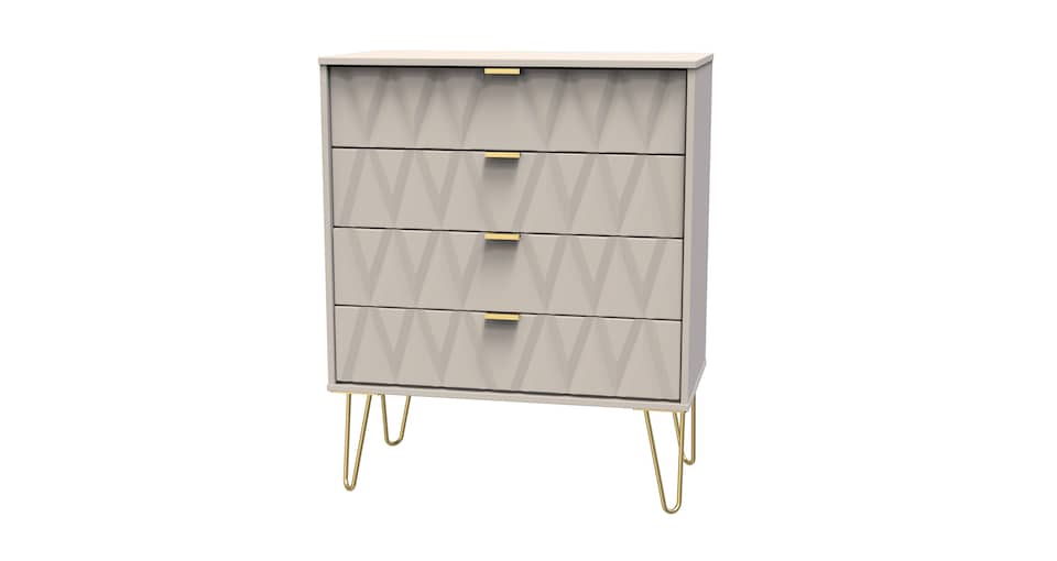 image 1 of Dallas 4 Drawer Chest of Drawers in Kashmir Matt (Ready Assembled) | Cream | Kashmir Matt