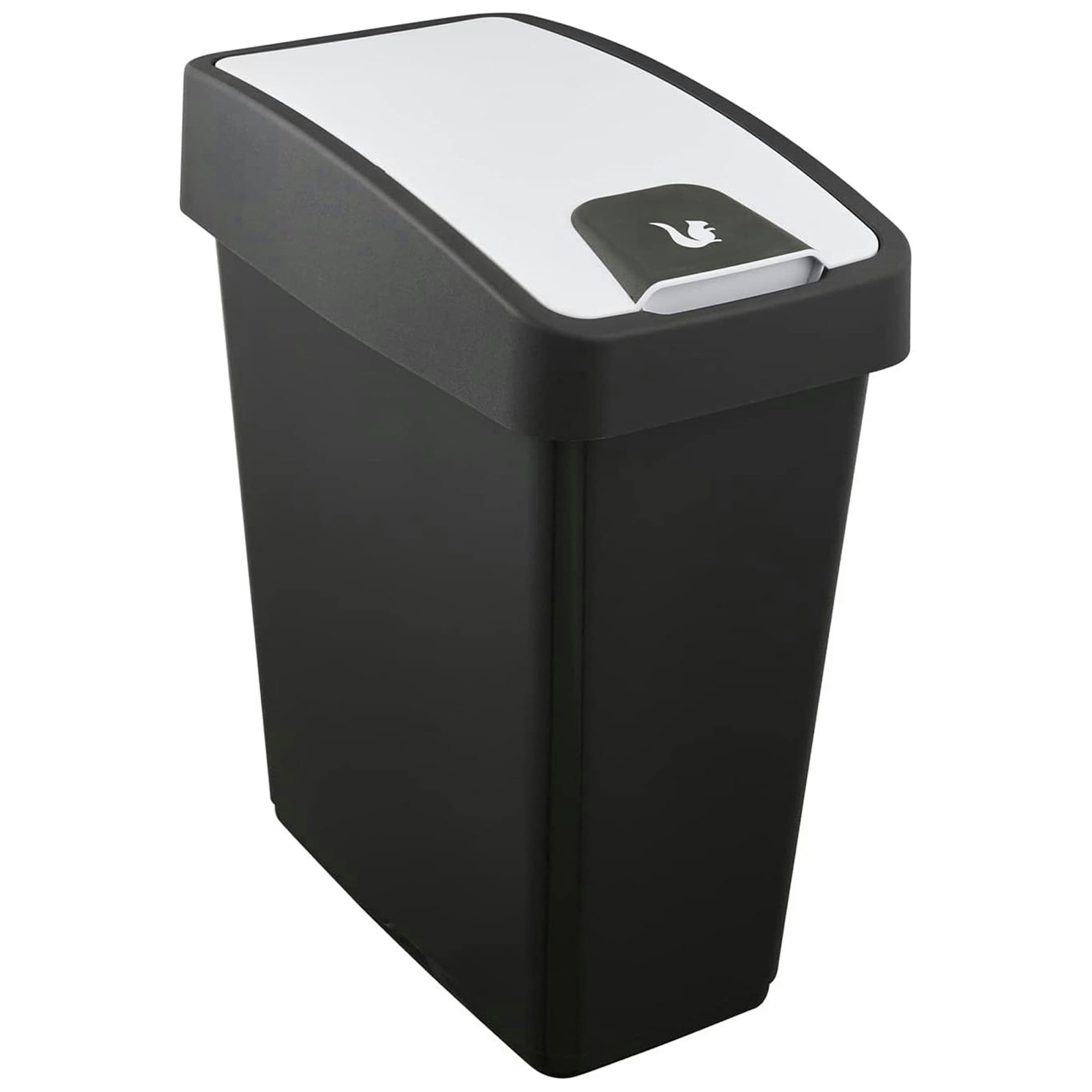 Keeeper Premium Soft Touch Waste Bin with Flip Lid 25 Litre - Graphite Grey