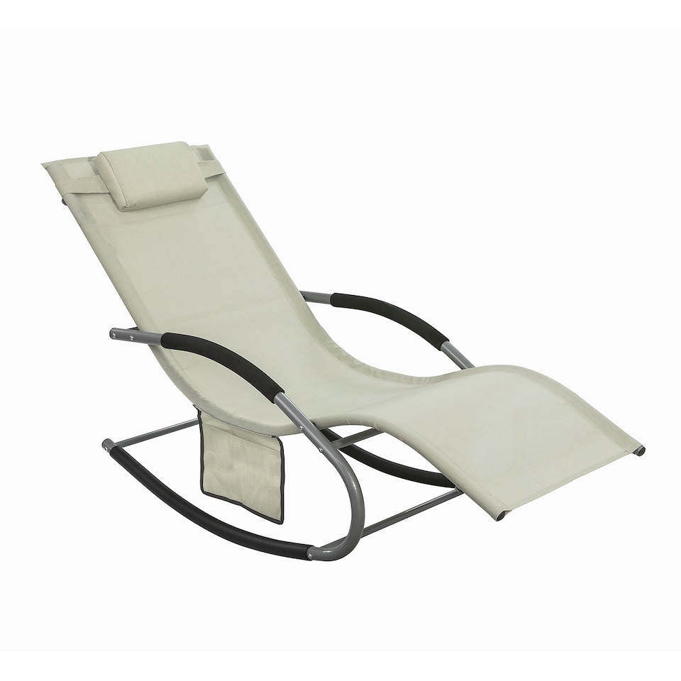 image 1 of SoBuy OGS28-MI,Outdoor Garden Rocking Sun Lounger Recliner Relaxing Chair