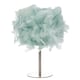 image 1 of Modern and Real Duck Egg Feather Table Lamp with Satin Nickel Base and Switch | Blue | Blue | 1