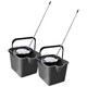 image 2 of 1 x Metallic 12L Mop & Bucket Set For Cleaning Hard Floors Complete With Pouring Lip & Cotton Mop
