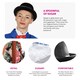 image 2 of Magical Nanny Costume - 58cm Plain Bowler Hat & Floral Bag | Blue | 2XL