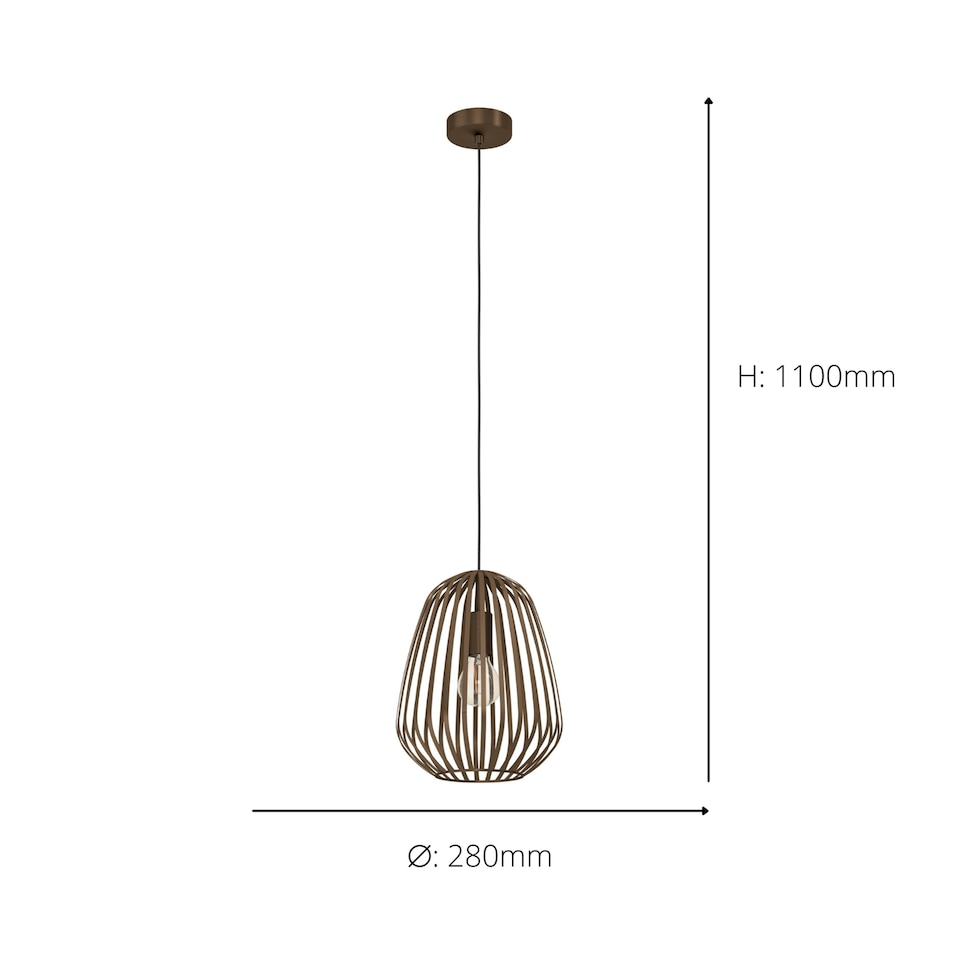 image 1 of EGLO Espinal Bronze Steel Caged Style Contemporary Pendant