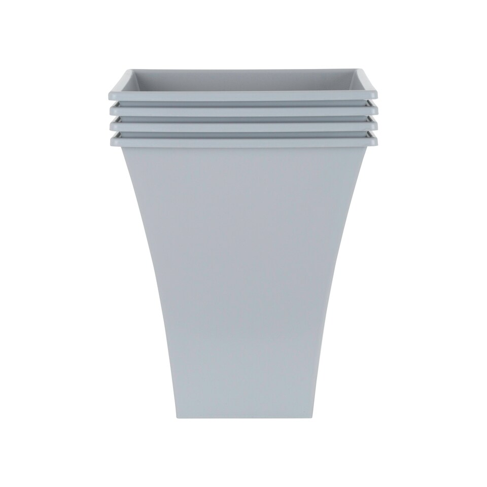 image 1 of Metallica 28cm Square Planter Pack 4 Black