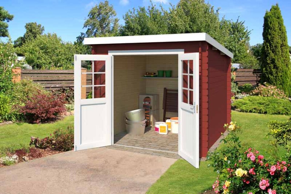 image 1 of Indi 175-Log Cabin, Wooden Garden Room, Timber Summerhouse, Home Office - L250 x W213.1 x H210.9 cm | Brown