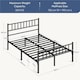 image 4 of Yaheetech 4ft6 Double Metal Bed Frame with Slatted Headboard Black