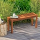 image 5 of COSTWAY Patio Wood Bench 2-Person Solid Wood Dining Bench Brown