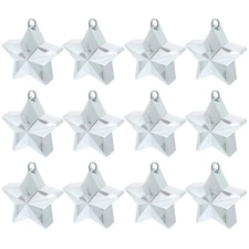 Silver Star Balloon Weights - Pack of 12
