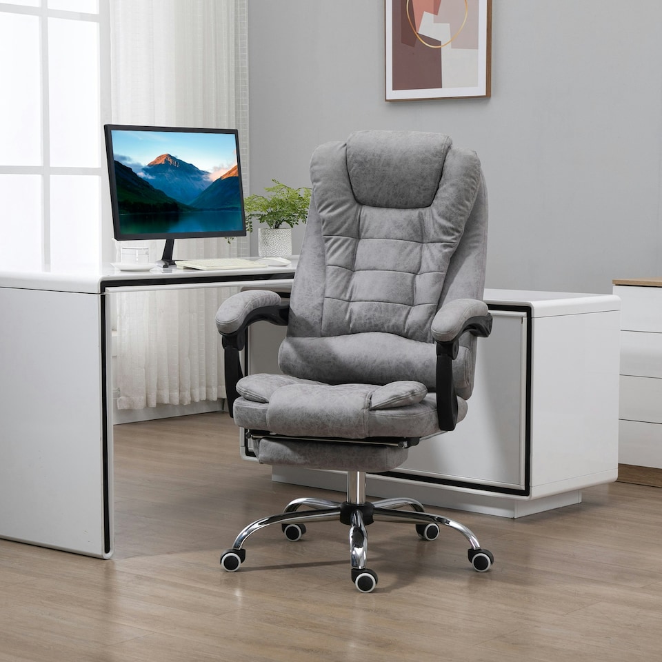 image 1 of Vinsetto Heated 6 Points Vibration Massage Executive Office Chair Grey
