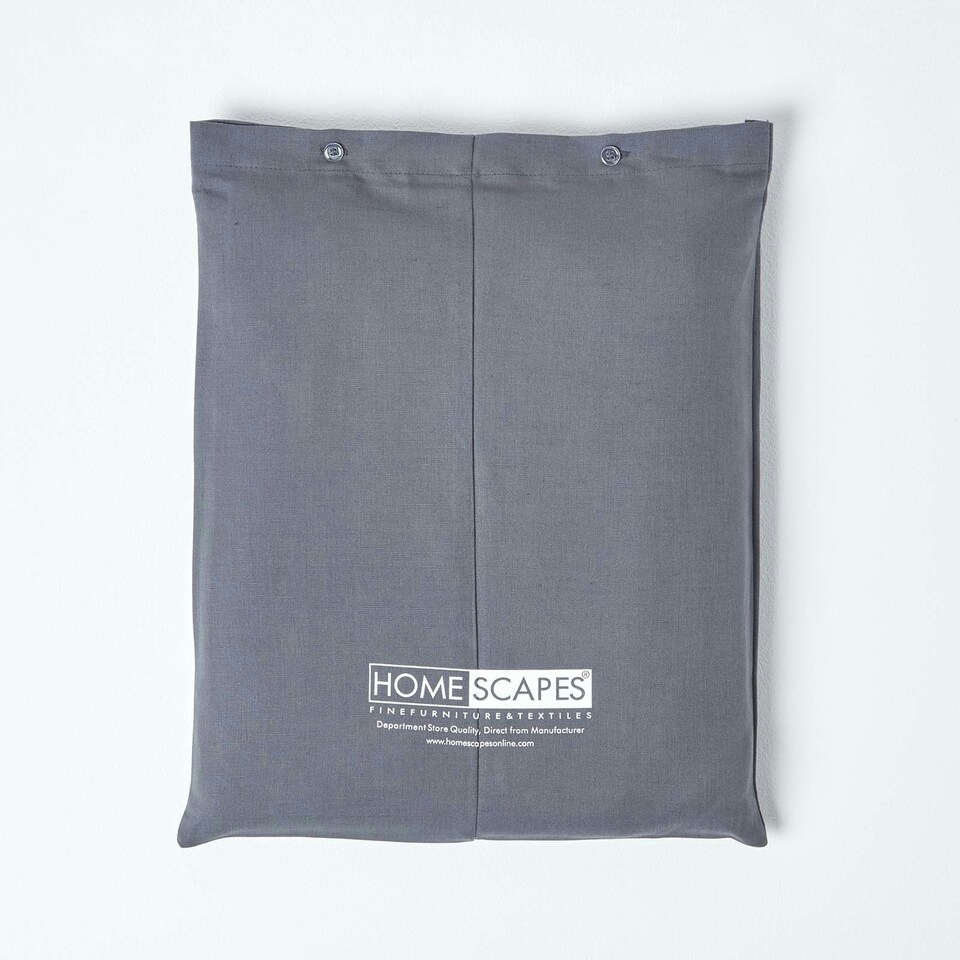 image 1 of Homescapes Dark Grey Linen Deep Fitted Sheet, Super King Grey | Super King