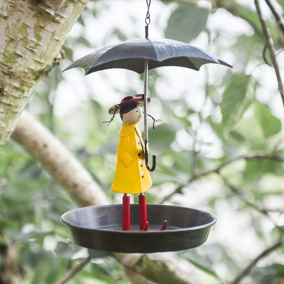 image 1 of Marco Paul Metal Umbrella Bird Feeder and Bath