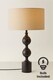 image 4 of ValueLights Declan Metal Candlestick Table Lamp Natural Shade & Bulb | Black