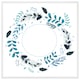 image 1 of Blue leaves frame (Picture Frame) White | M