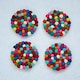 image 2 of Set of 4 Handmade Felt Ball Coasters