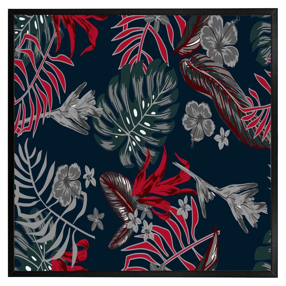 image 1 of Leaves of tropical plants (Picutre Frame) Brown | M