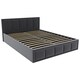 image 1 of Vida Designs Vanita 4ft6 Double Ottoman Bed Storage Fabric Upholstered, Dark Grey, 135 x 190cm