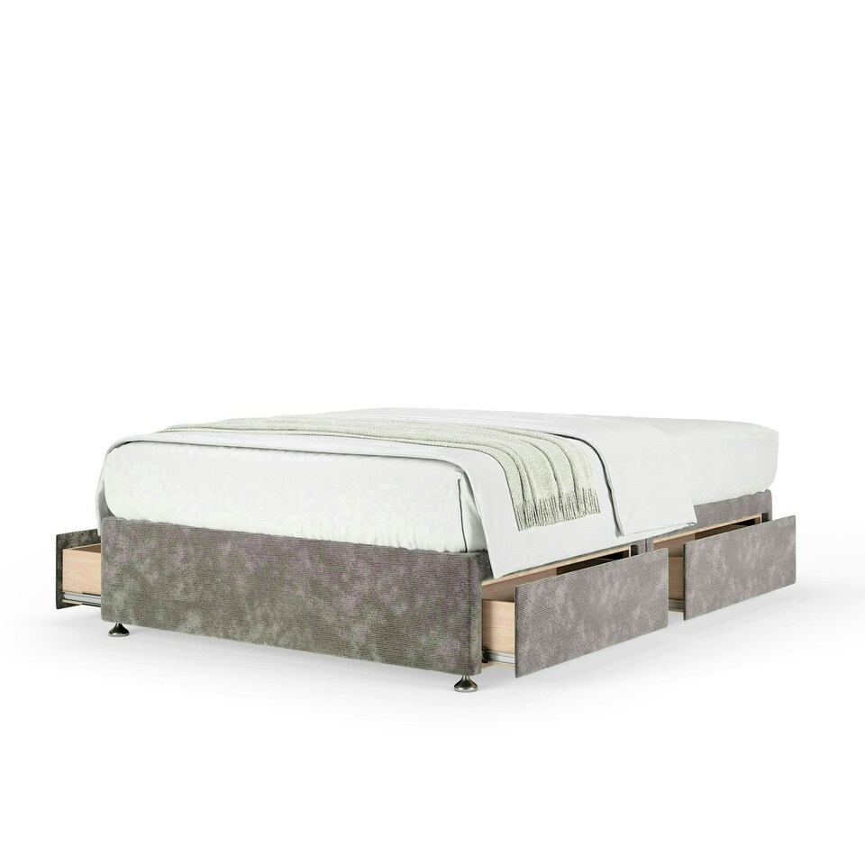 image 1 of Neptune Spring Silver Chenille 4 Drawer Divan Set Super King
